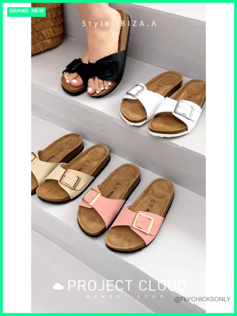 Premium Genuine Leather Slide Sandals with Memory Foam